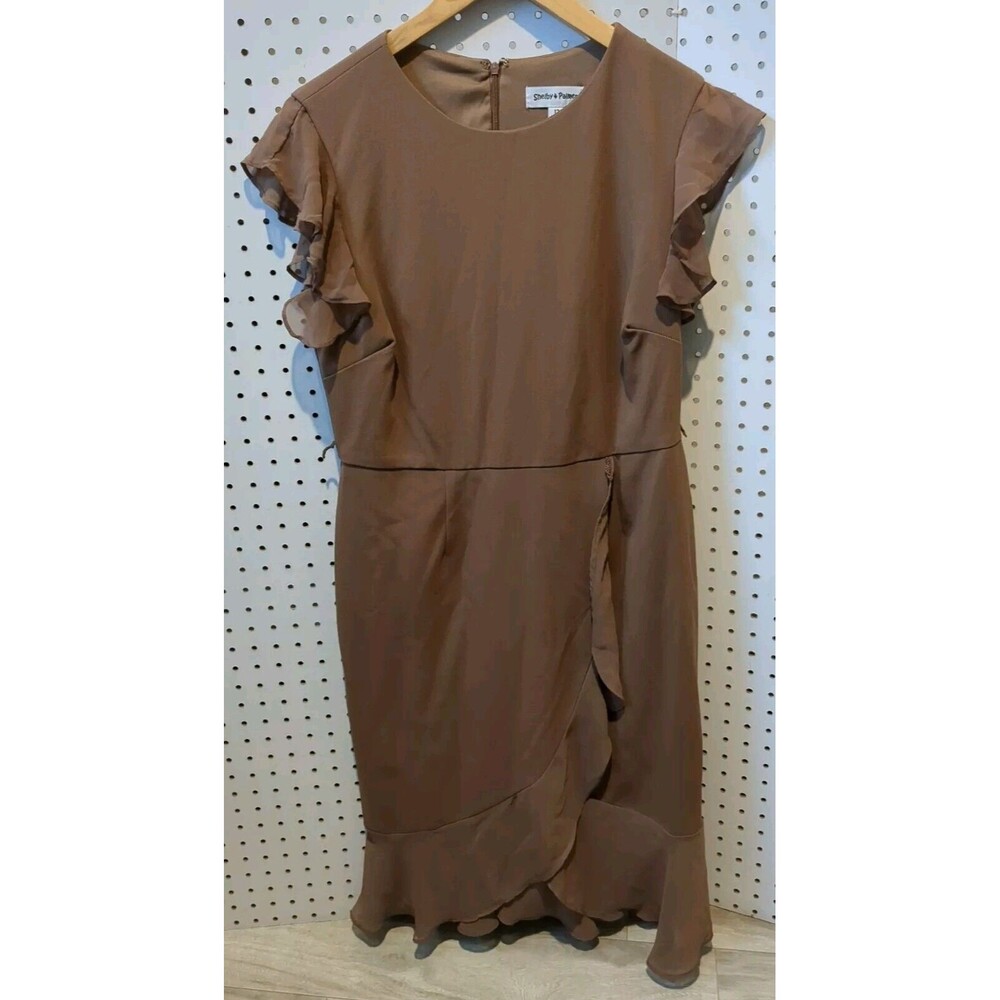 Shelby Palmer Dress Size 12 Brown Short Sleeve